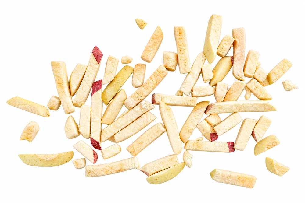 Freeze-dried apple strips