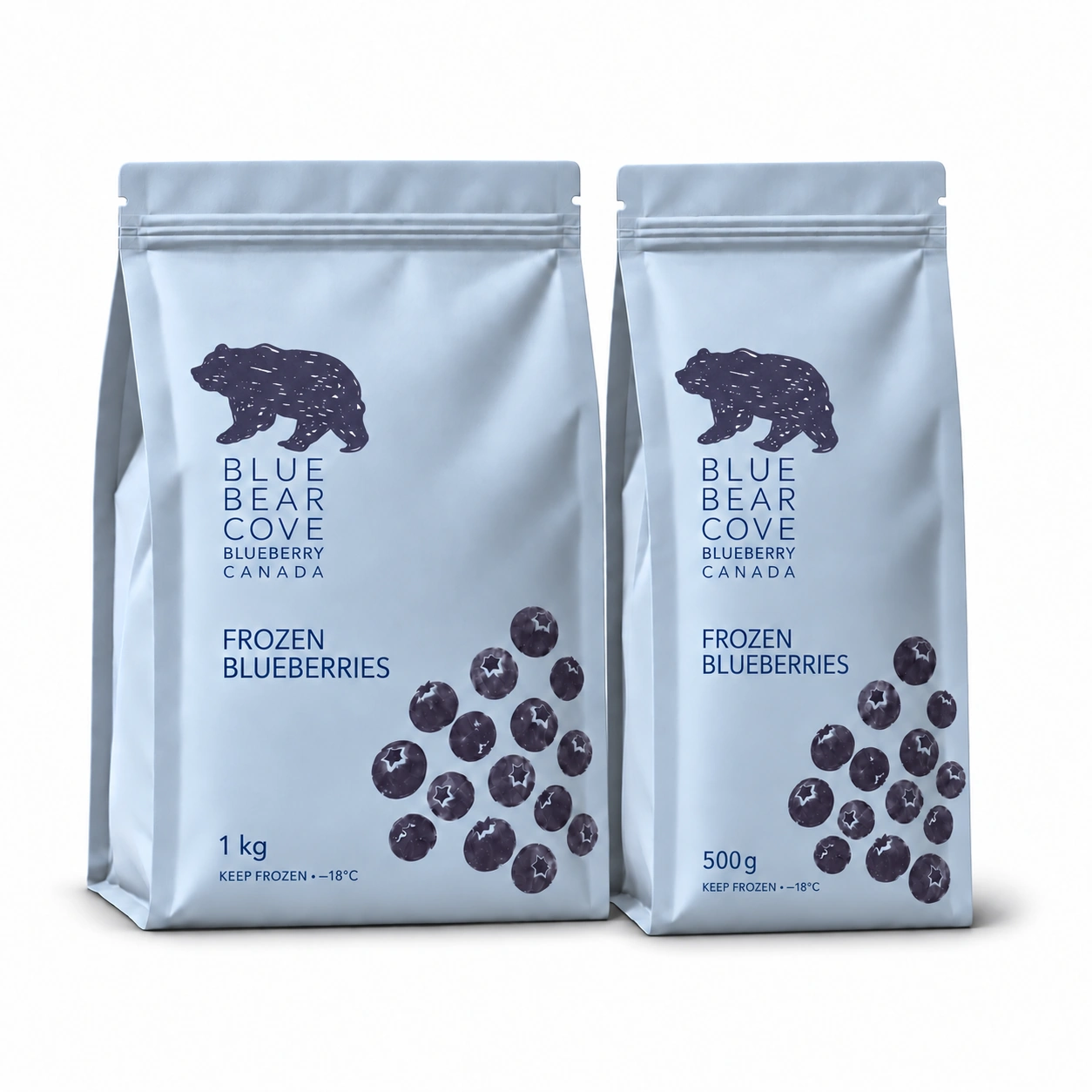 Frozen Blueberries 1 kg · 500 g product photograph