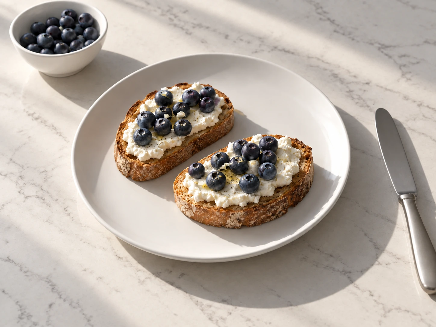 Selected Canadian frozen blueberries — ricotta toast